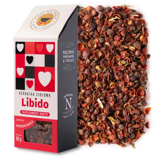 Herbata ziołowa naturalna libido suplement diety korzeń maca żeń szeń głóg